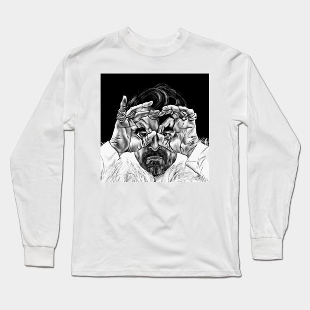 Claes Bang in black and white Long Sleeve T-Shirt by Catrina1903